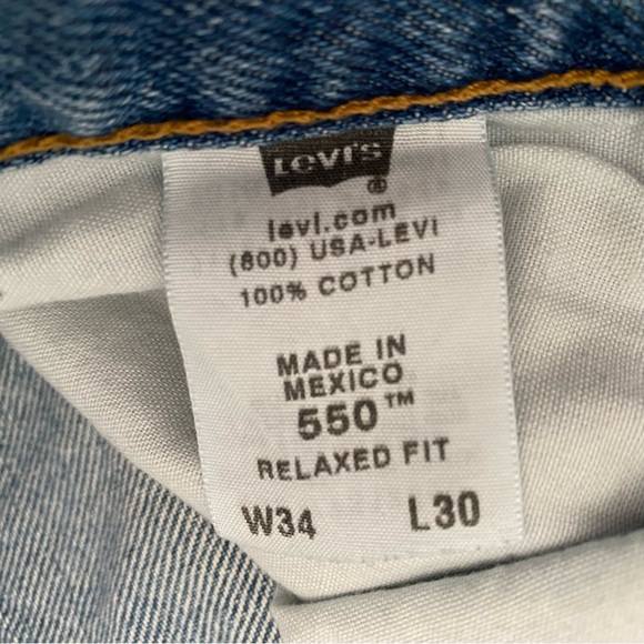 Levi’s 550 Relaxed Fit Jeans Men’s 34x30 Blue Classic Dad Denim - Picture 6 of 7